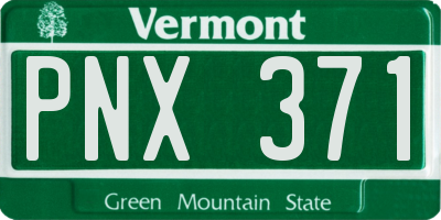 VT license plate PNX371