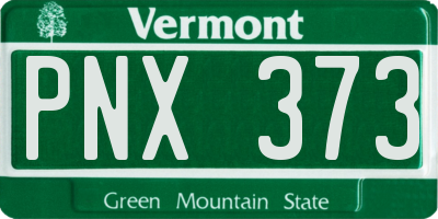 VT license plate PNX373
