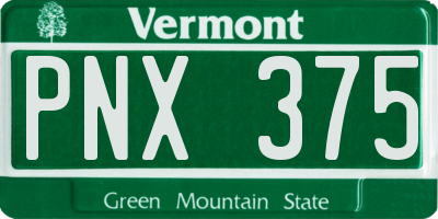 VT license plate PNX375