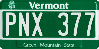 VT license plate PNX377