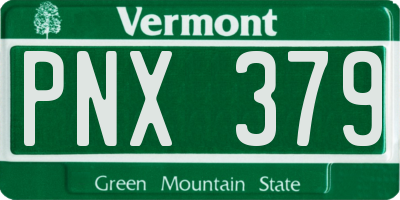 VT license plate PNX379