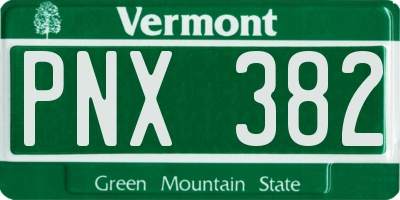 VT license plate PNX382