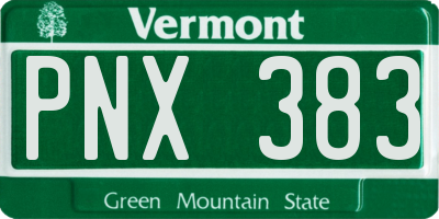 VT license plate PNX383