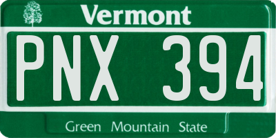 VT license plate PNX394