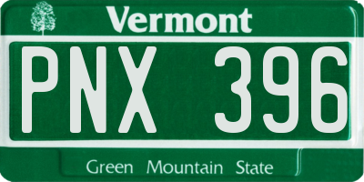 VT license plate PNX396