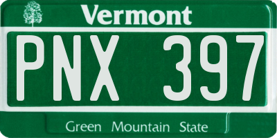 VT license plate PNX397