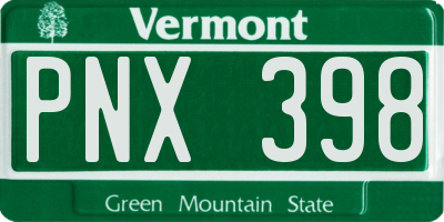 VT license plate PNX398
