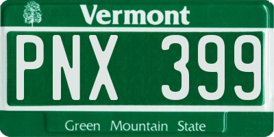 VT license plate PNX399