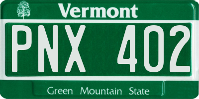 VT license plate PNX402