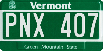 VT license plate PNX407
