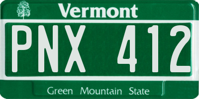 VT license plate PNX412