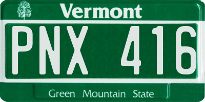 VT license plate PNX416