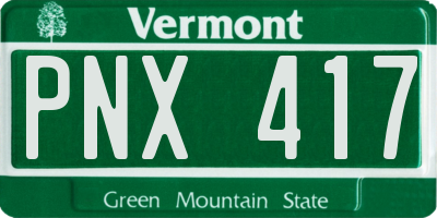 VT license plate PNX417