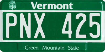 VT license plate PNX425