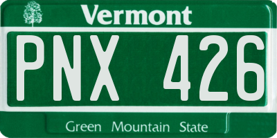 VT license plate PNX426