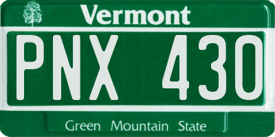 VT license plate PNX430