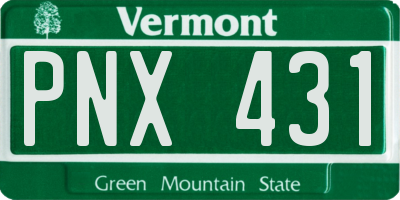 VT license plate PNX431