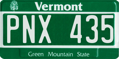 VT license plate PNX435