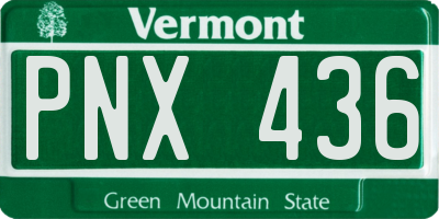 VT license plate PNX436