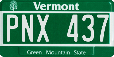 VT license plate PNX437