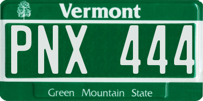 VT license plate PNX444