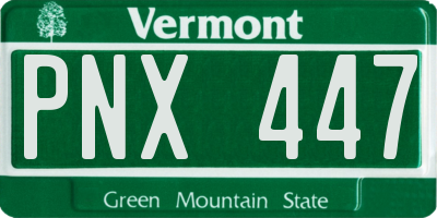 VT license plate PNX447