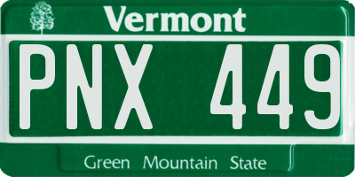 VT license plate PNX449