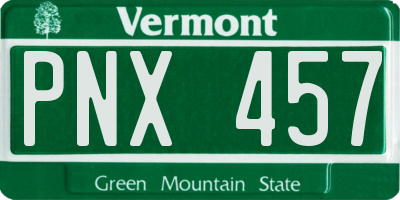 VT license plate PNX457
