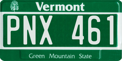 VT license plate PNX461