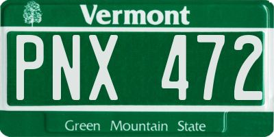 VT license plate PNX472