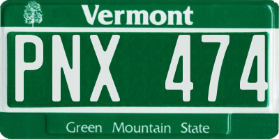 VT license plate PNX474