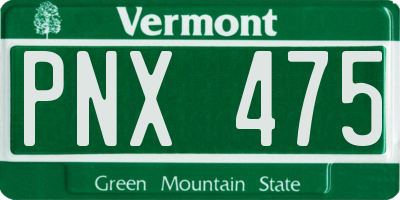 VT license plate PNX475
