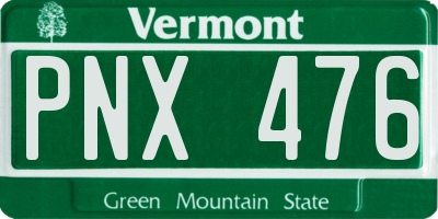 VT license plate PNX476
