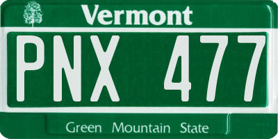 VT license plate PNX477