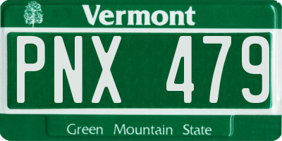 VT license plate PNX479