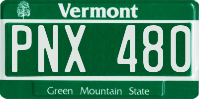 VT license plate PNX480