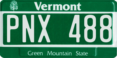 VT license plate PNX488