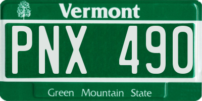 VT license plate PNX490