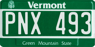 VT license plate PNX493