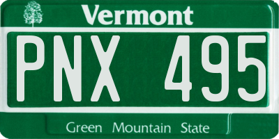 VT license plate PNX495