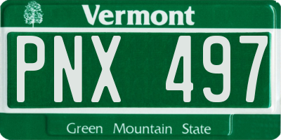 VT license plate PNX497