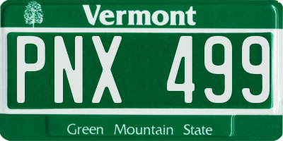 VT license plate PNX499