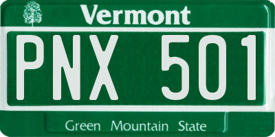 VT license plate PNX501