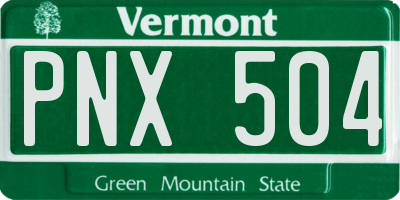 VT license plate PNX504