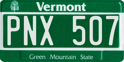 VT license plate PNX507