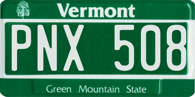 VT license plate PNX508