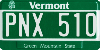 VT license plate PNX510