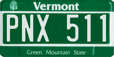 VT license plate PNX511