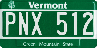 VT license plate PNX512