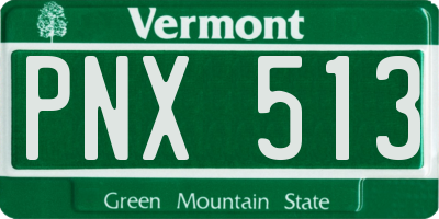 VT license plate PNX513